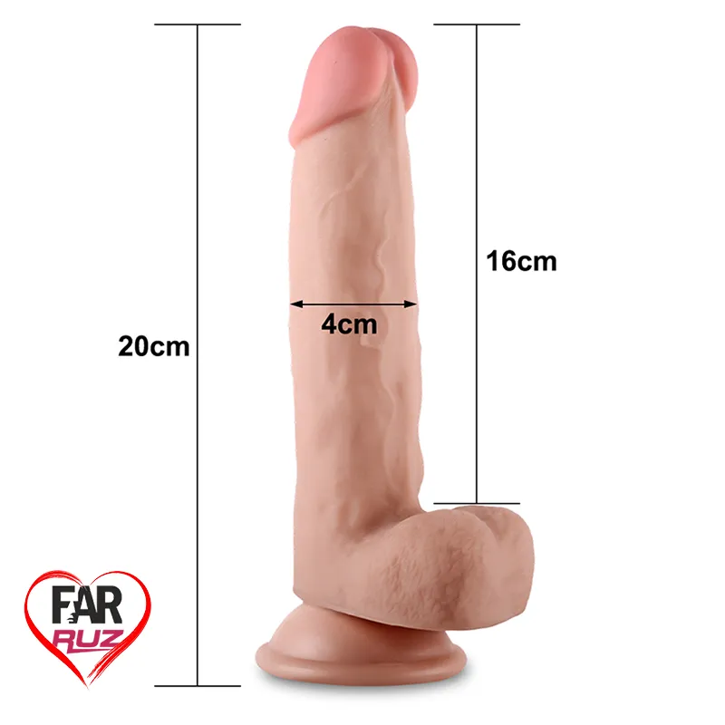 LoveToy Sliding 20 Cm. Çift Katmanlı Dildo